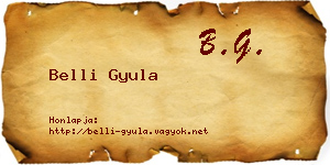Belli Gyula névjegykártya